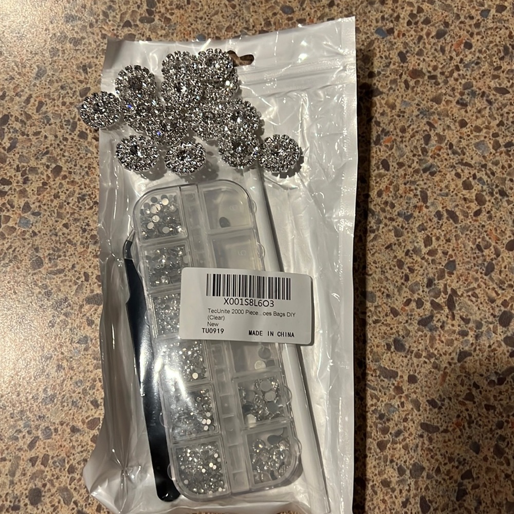 Rhinestones for DIY projects. Leftovers - cleaning house.